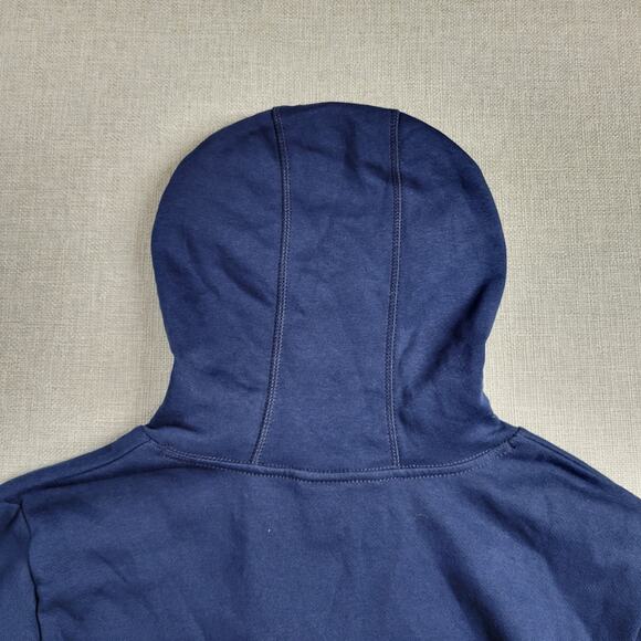 Adidas Youth Hoodie Size L 14/16 Navy Grey‎ Spell Out Logo Fleece Pullover NEW - Picture 2 of 14